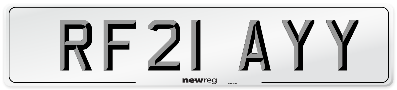 RF21 AYY Number Plate from New Reg